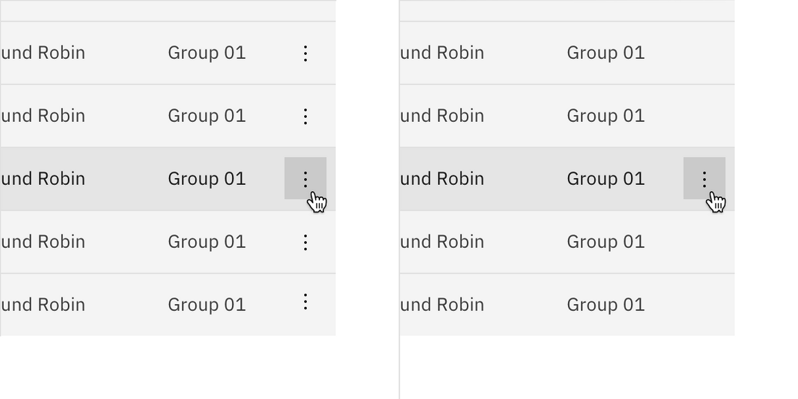 data table inline actions